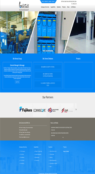 An image of the Bin Oqran Trading & Telecommunications website in Qatar