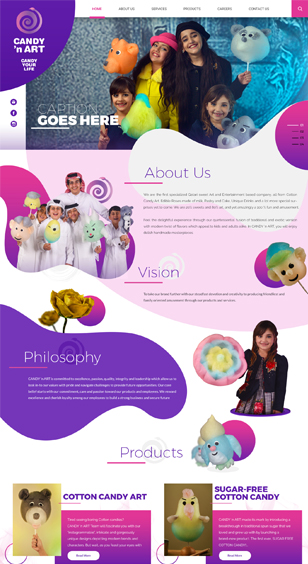 Image of Website created specifically for the candy store Candy 'n ART in Qatar