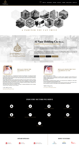 Corporate website design for Al Nasr Holding Co. WLL in Qatar