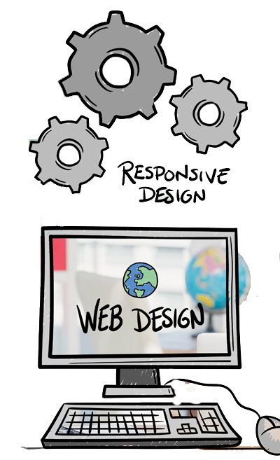 Custom web design graphics in the services section of Creative Web Design Qatar